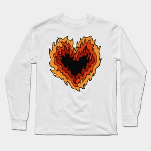 Flaming Heart Long Sleeve T-Shirt